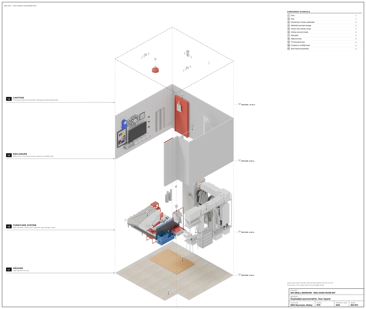 Exploded axonometric
