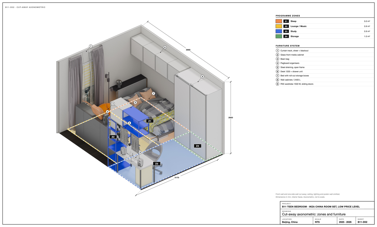 Cut-away axonometric