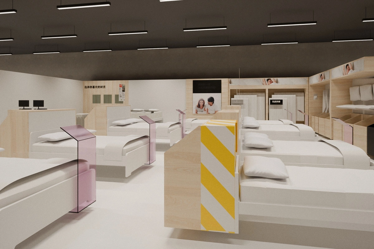 Test beds and mattress displays