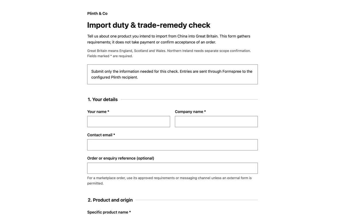 Duty and trade-remedy check