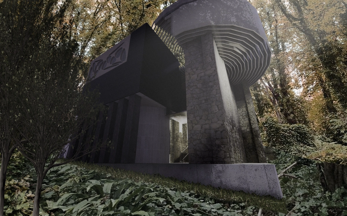 Chapel and research centre in the Lumsdale woods